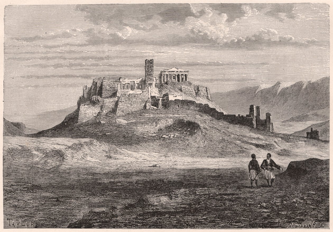 Akropolis i Athen i det XIX århundrede af Unknown