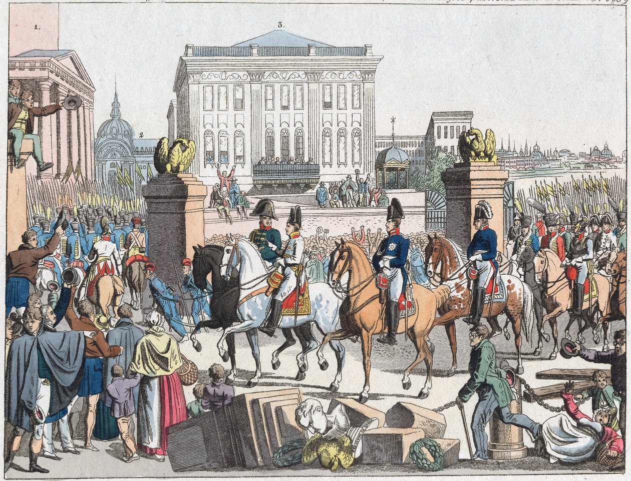 De allierede styrker marcherer ind i Paris den 31. marts af Unknown artist