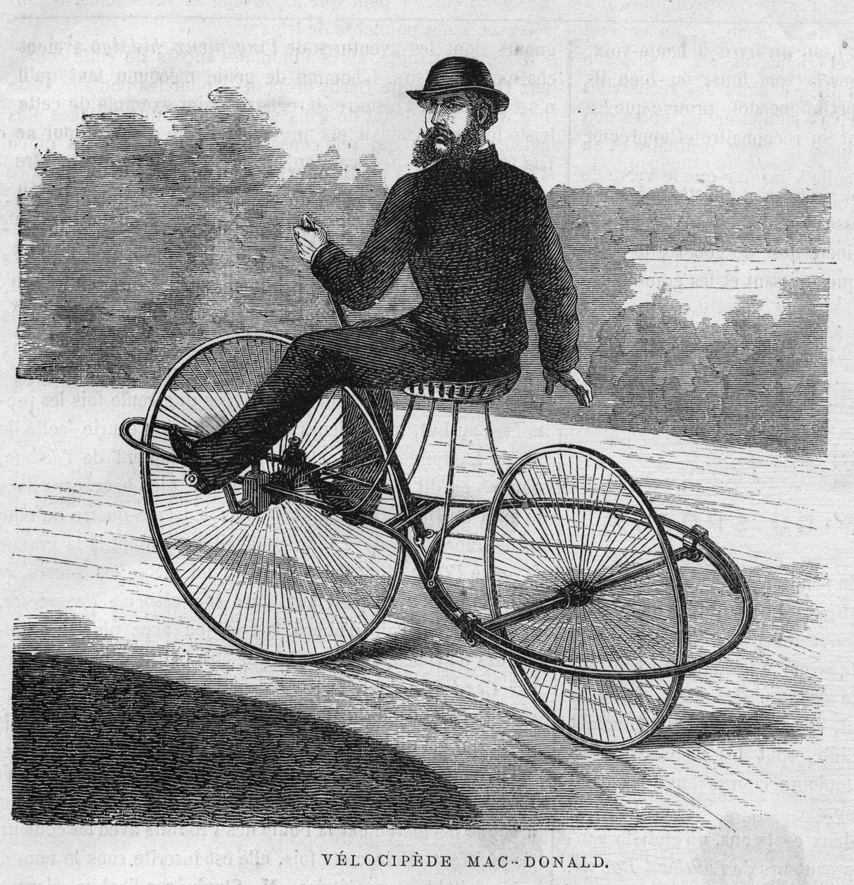 Den amerikanske velocipede Mac-Donald. 1869 af Unknown artist