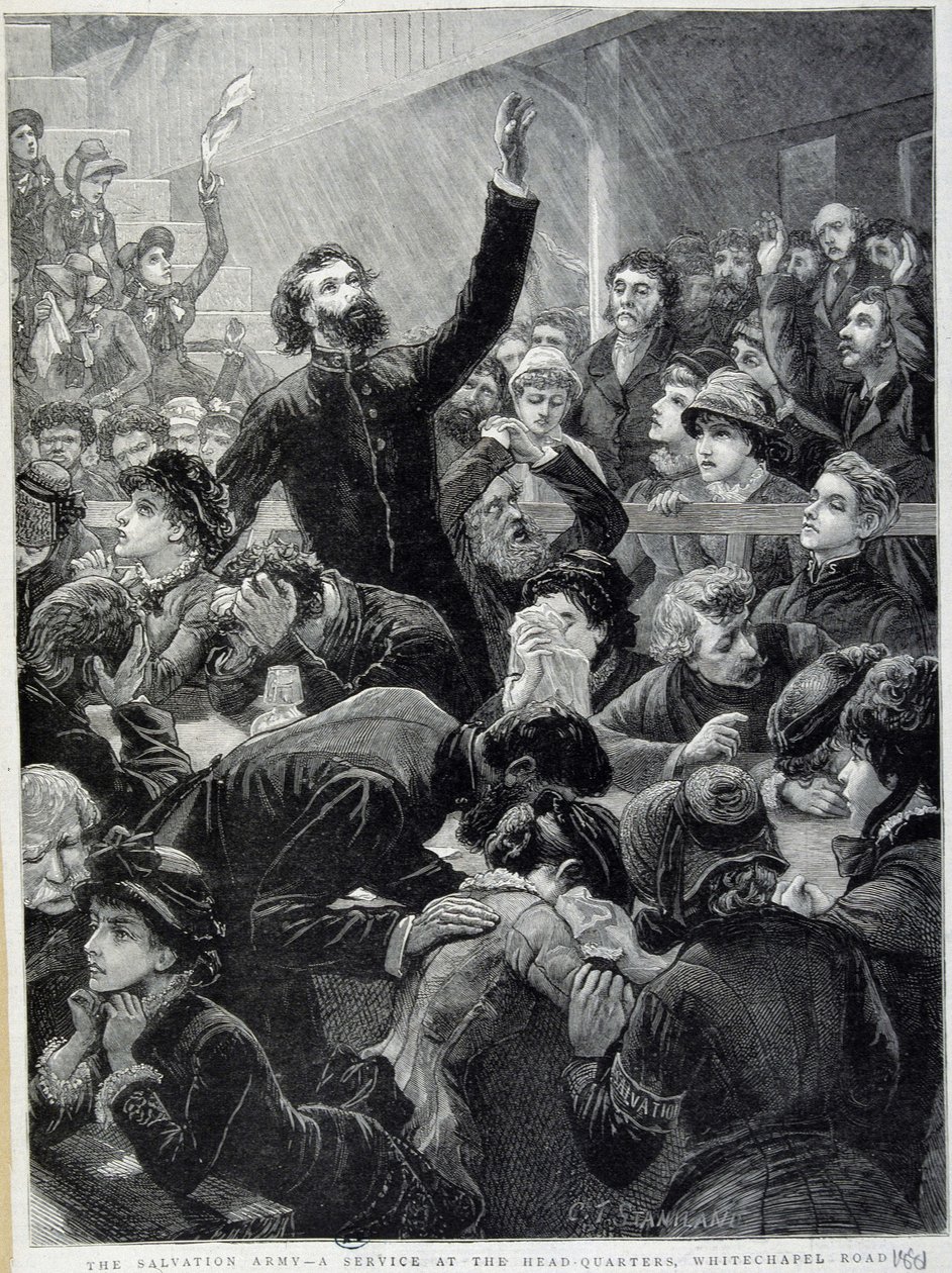 The Armee of Salvation - Distribution ved Whitechapel Roads hovedkvarter i 1881 af Unknown artist