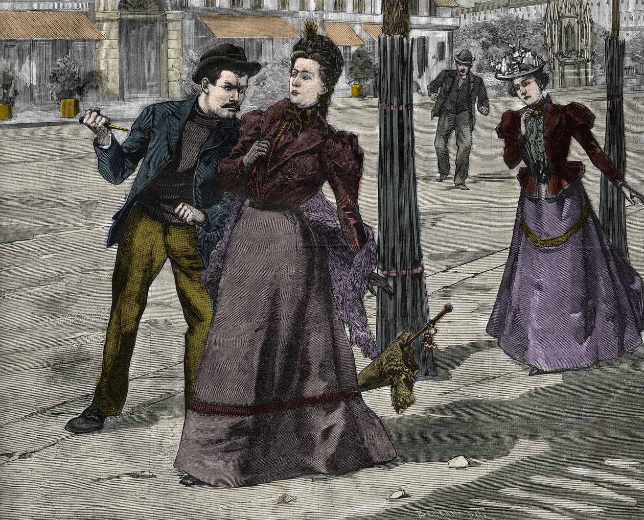 Mordet på kejserinde Elisabeth af Østrig (Sissi) af den italienske anarkist Luigi Lucheni, i Genève af Unknown artist
