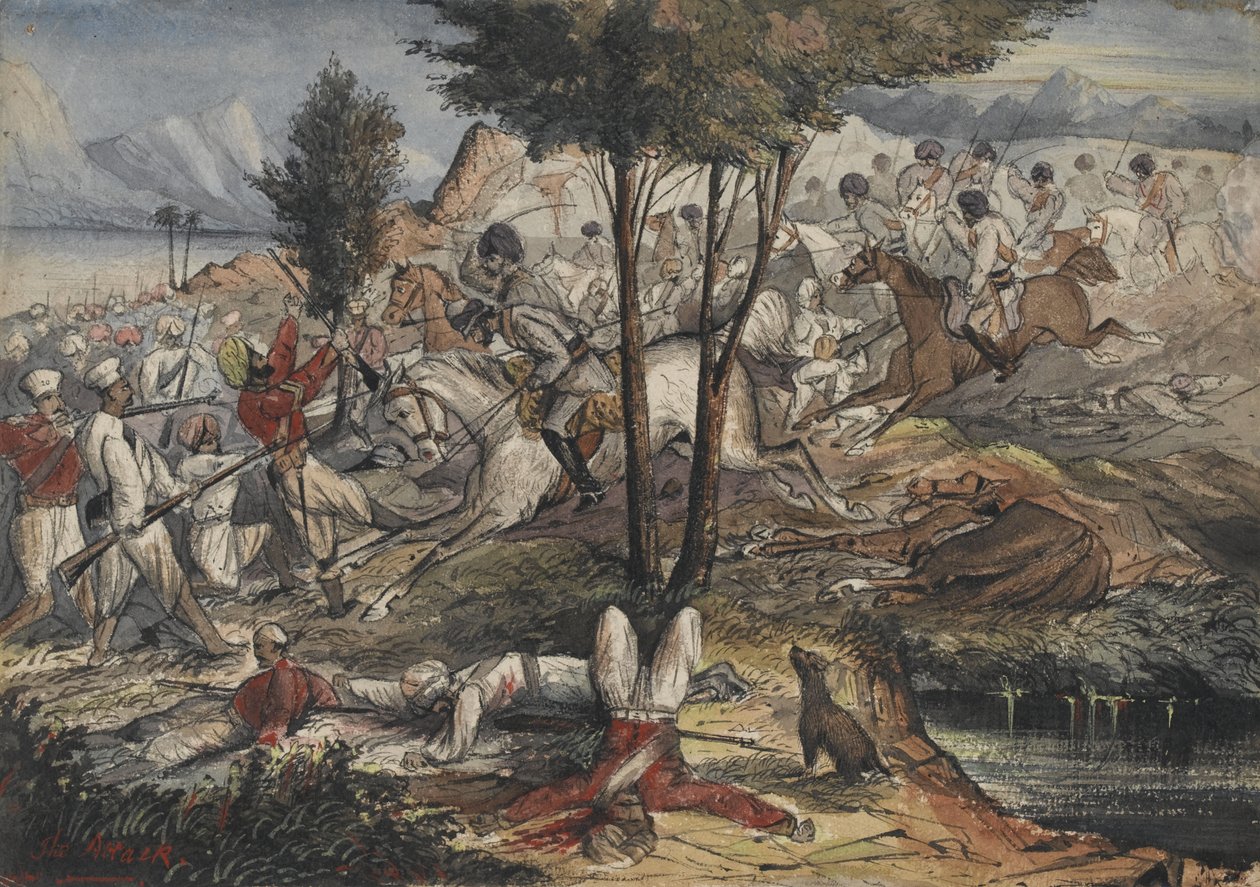 Angrebet. Central Indien Hest af Unknown artist