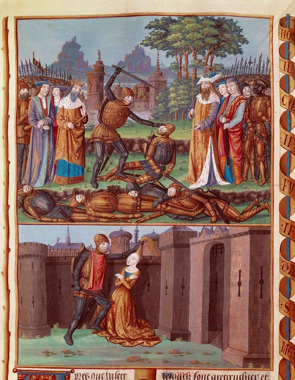 Slaget om Horaces og Curiacers De tre Horaces i Rom møder de tre Kuriacer. Forskellige kampscener. Horace, en af de tre Horace-brødre (de tre Horaces), romere designet til at møde de tre Curiacer, fra byen Alba i det 7. af Unknown artist