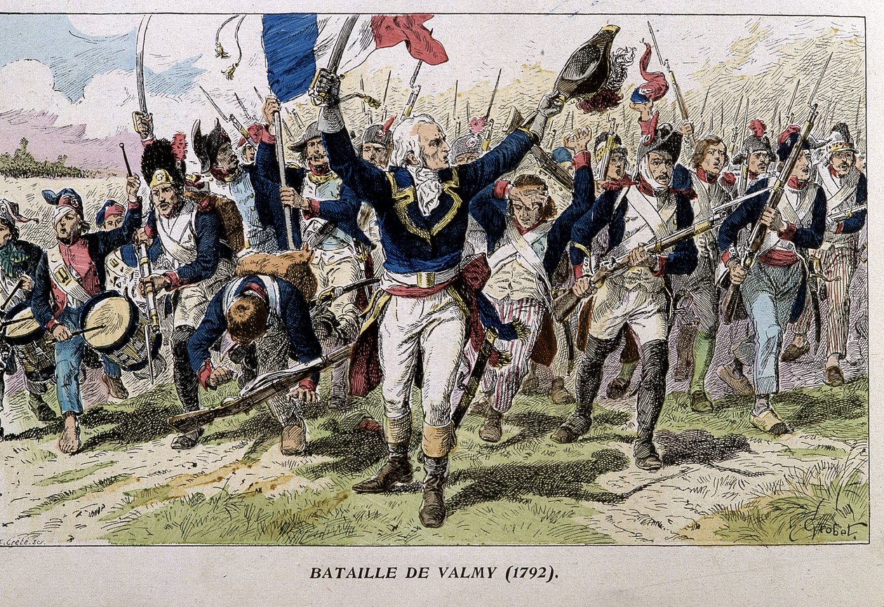 Slaget ved Valmy (1792) - stik, slutningen af det 19. århundrede af Unknown artist