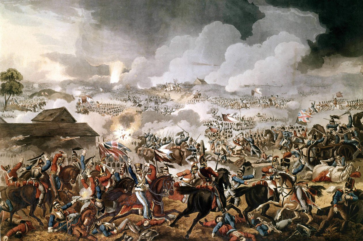 Den britiske hær under kommando af hertugen af Wellington (1769 - 1852) vandt slaget ved Waterloo mod Napoleon I