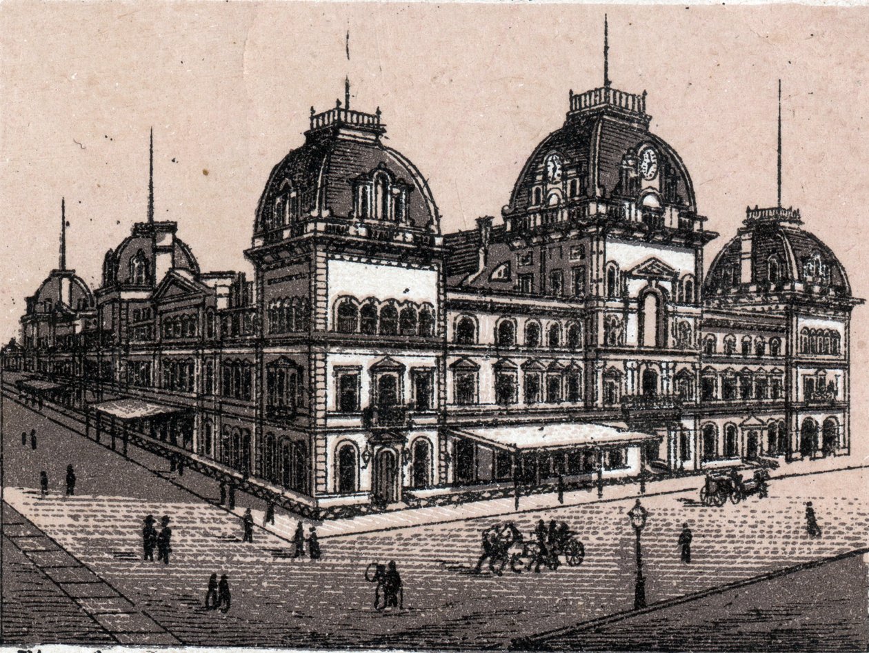 The Central Depot i New York, USA i "Verden illustrerer 168 visninger"" Udateret (slutningen af det 19. århundrede) af Unknown artist