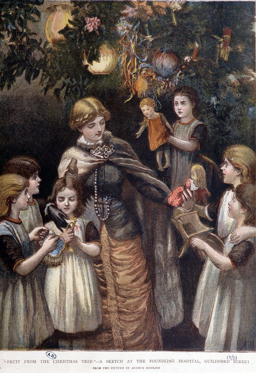 De fattige børns juletræ, London, slutningen af det 19. århundrede af Unknown artist