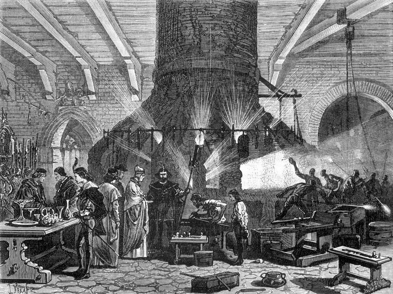Dogen af Venedig besøger glasværket i Murano - i "industriens vidundere"" af Louis Figuier af Unknown artist