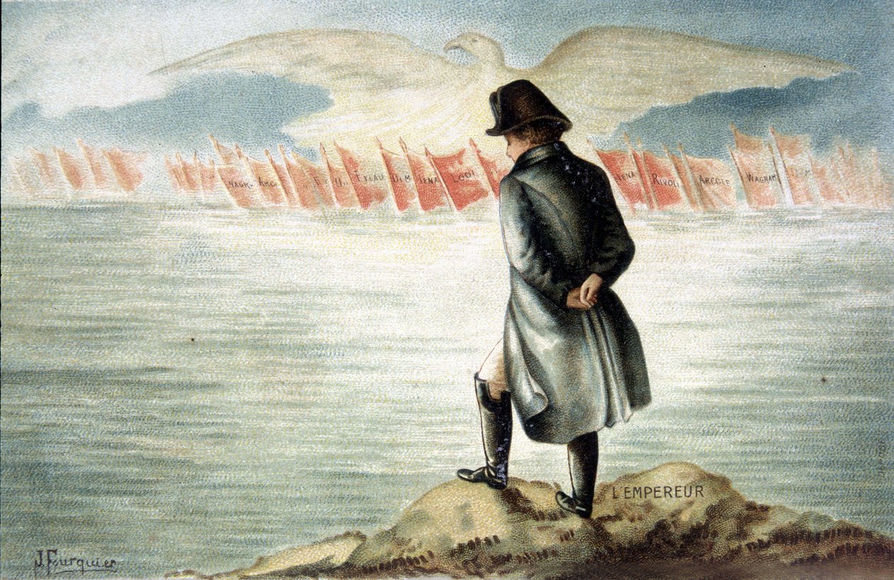 Kejseren til Sankt Helena. 1800-tallets kromolitografi. af Unknown artist