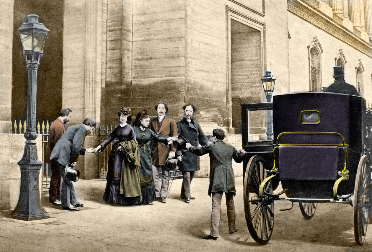 Kejserinde Eugenie går i eksil fra Paris den 4. september af Unknown artist