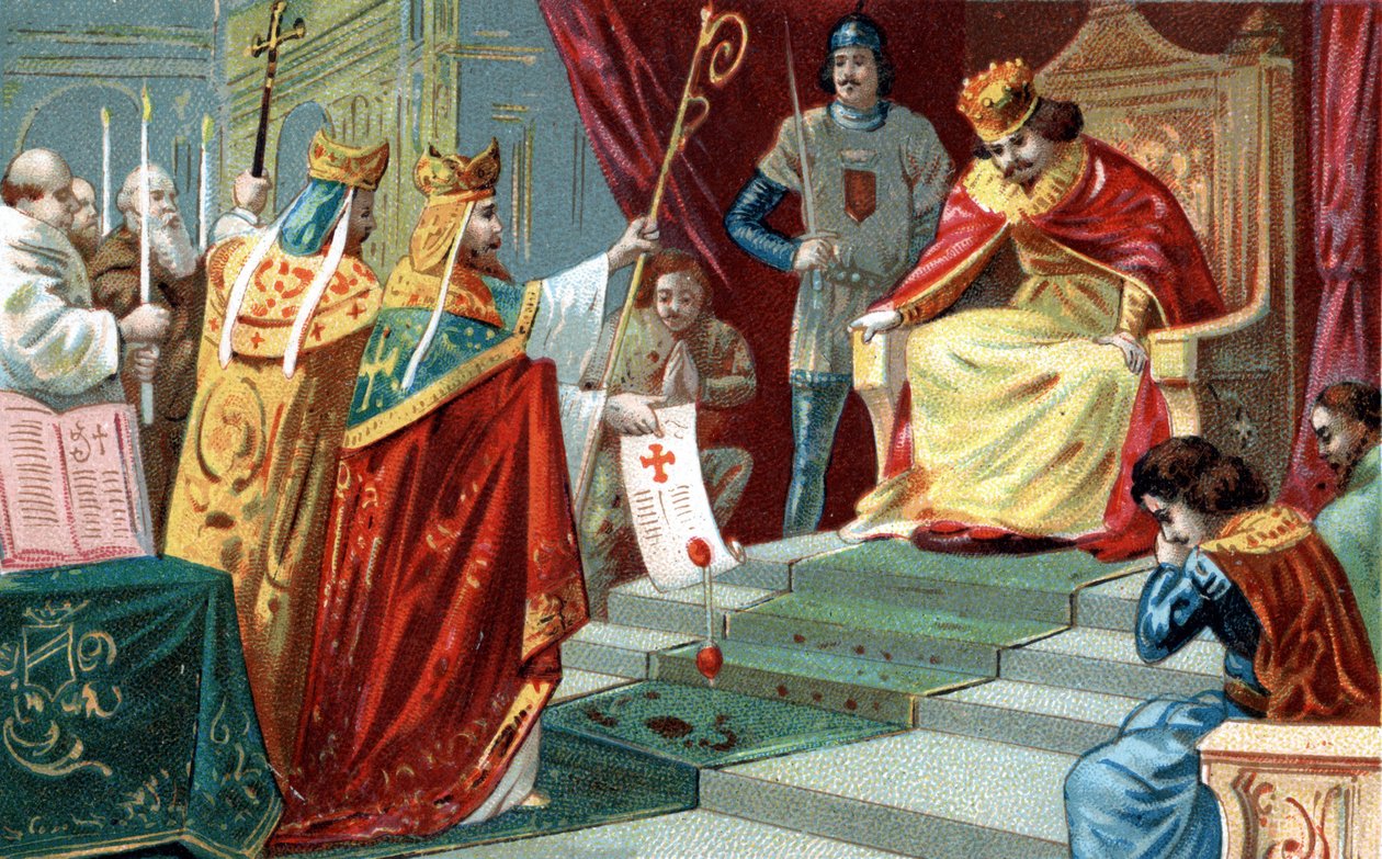 Ekskommunikationen af kong Robert II den fromme (ca. 970-1031), konge af Frankrig, i 997. af Unknown artist