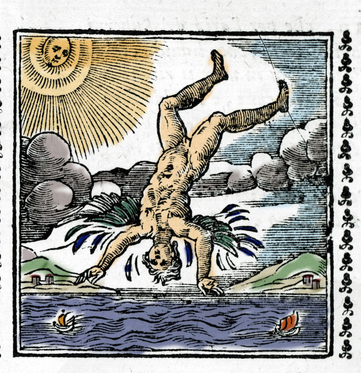 The Fall of Icarus - The Fall of Icarus. Farverig Xylografi. 16. århundrede. af Unknown artist