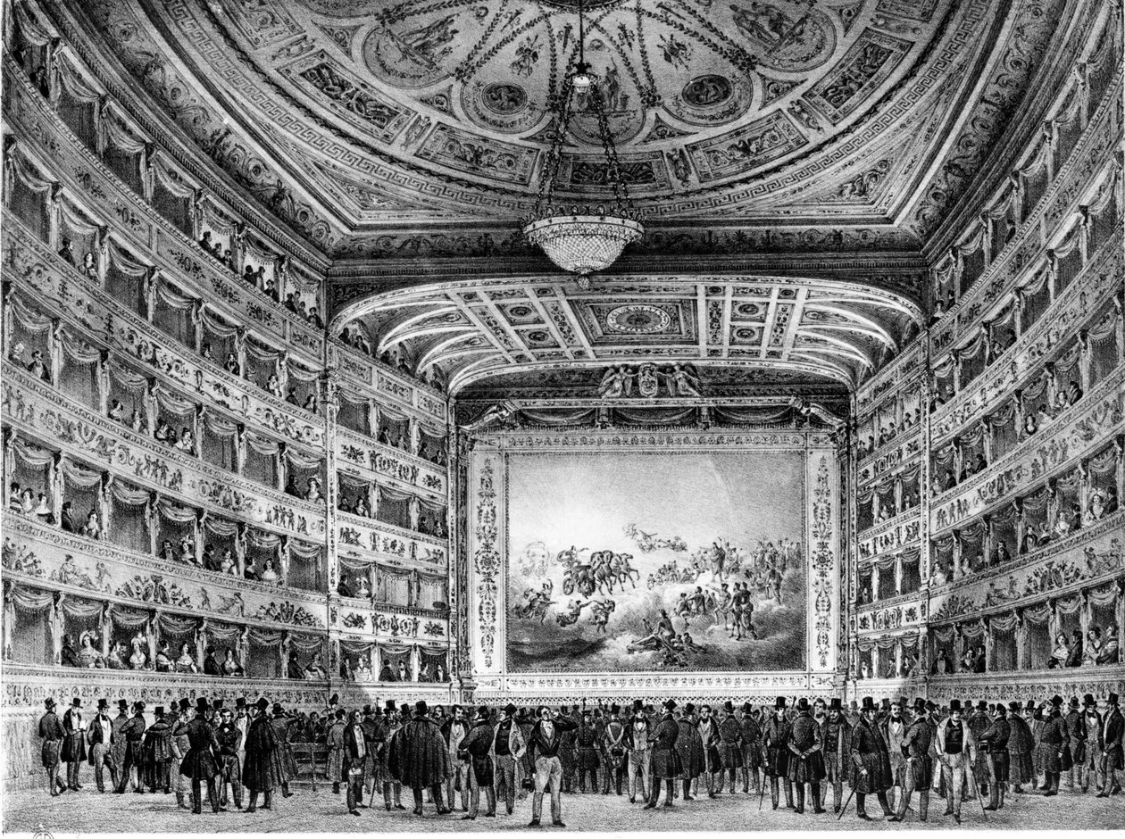 Fenice Teatret i Venedig. Begyndelsen af 1800-tallet. af Unknown artist