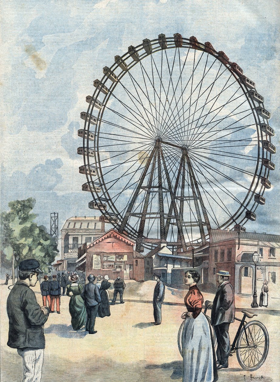 Pariserhjulet på verdensudstillingen i Paris i 1900. af Unknown Artist