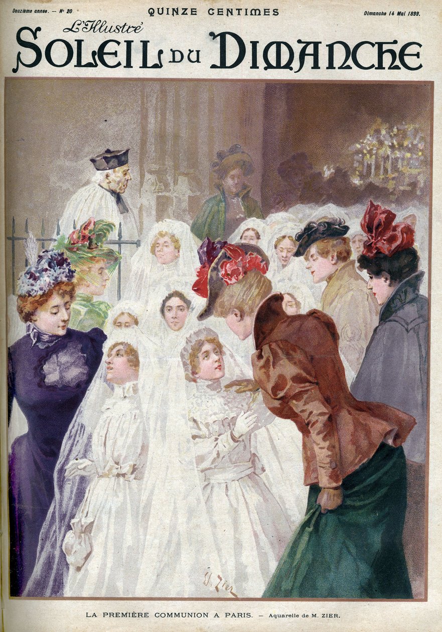 Den første nadver i Paris. Indgravering i "Le sun-du-dimanche" af Unknown artist