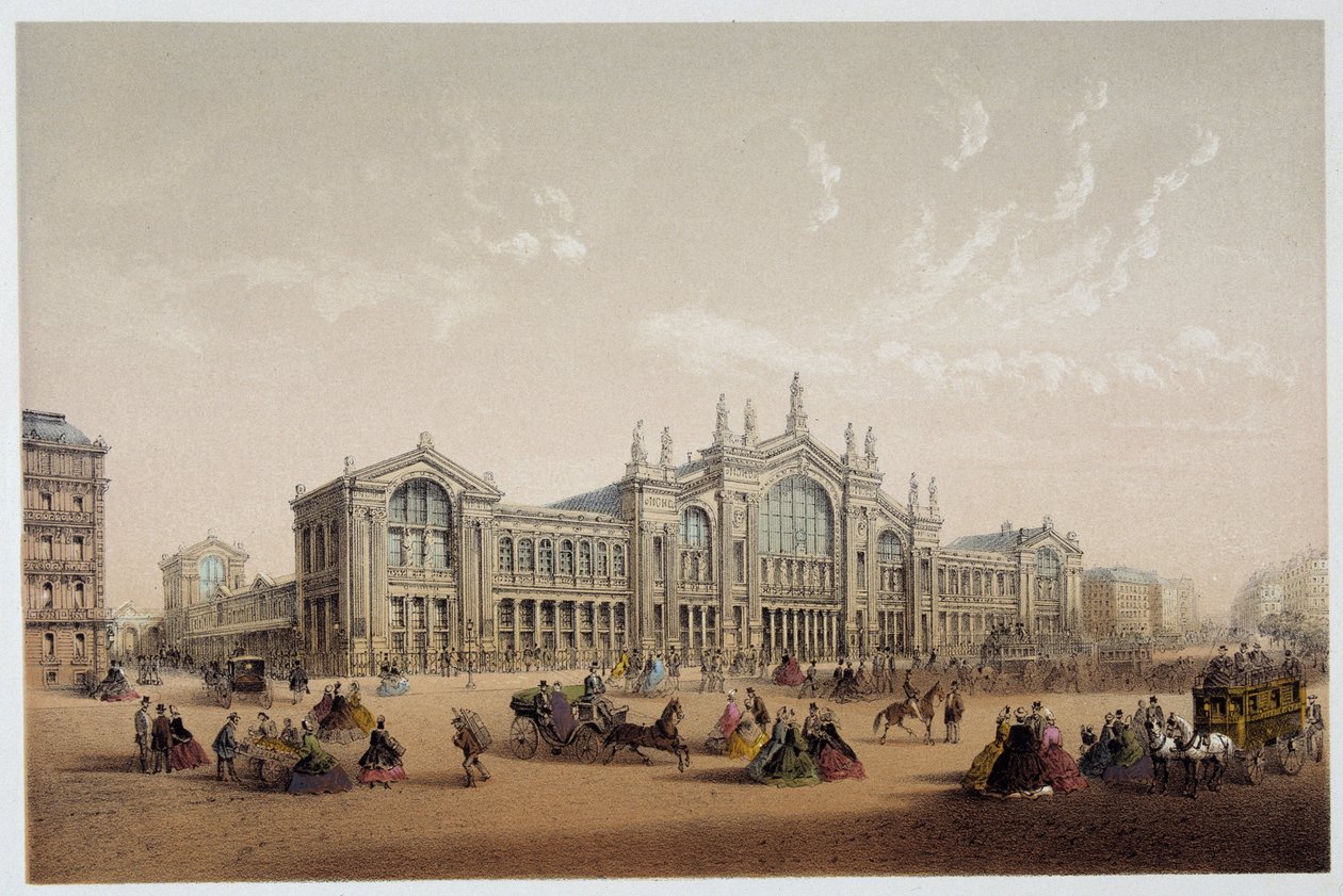Gare du Nord - lith. 19. århundrede. af Unknown artist