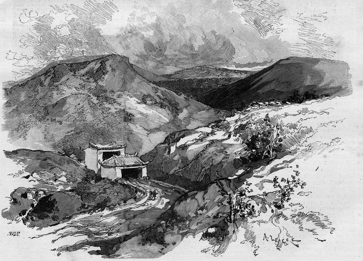 The Gate of China på Tonkin-grænsen. Indgravering i "The Illustrous World"" 1885. af Unknown artist