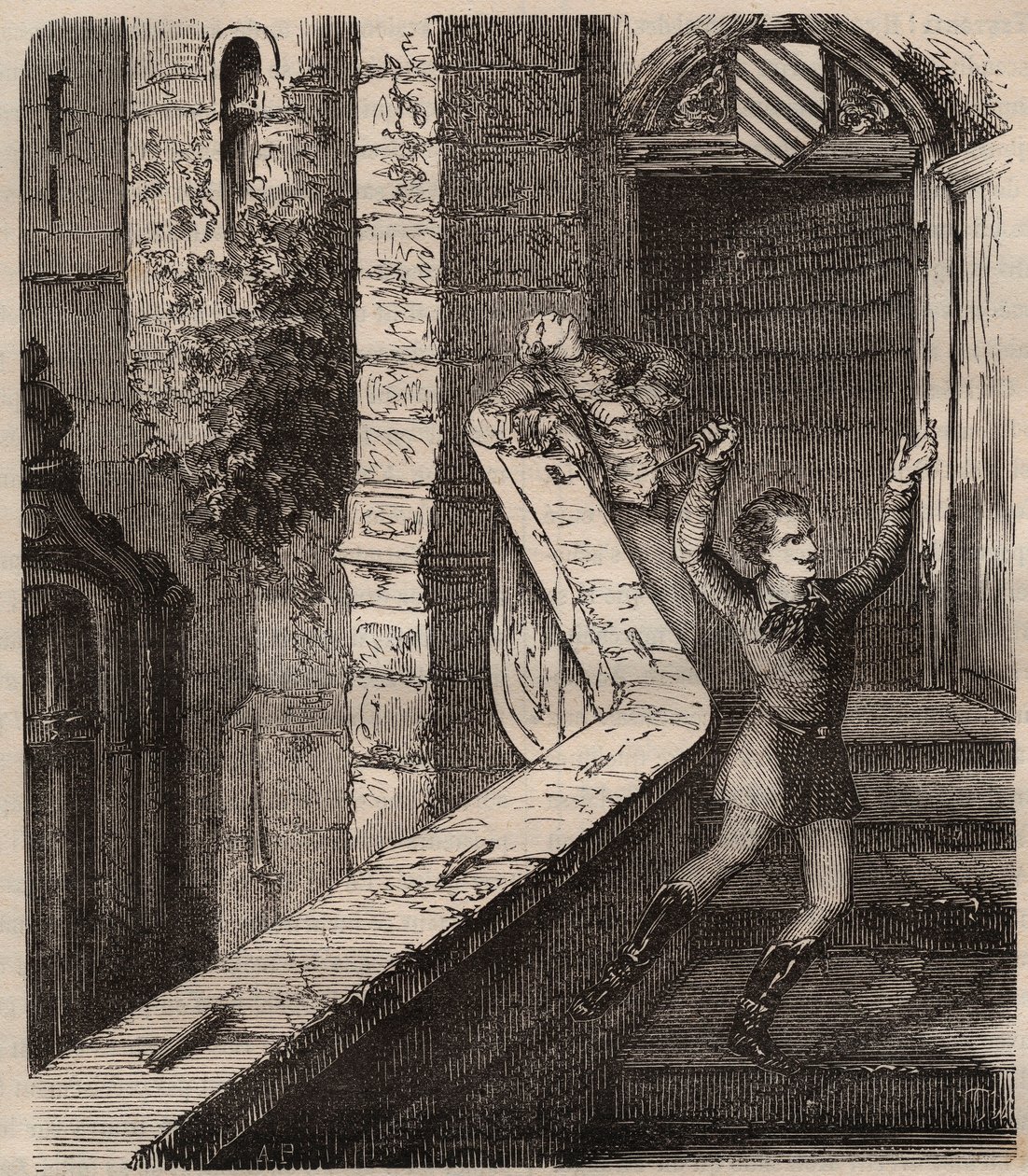 Den tyske dramatiker, August von Kotzebue blev angrebet og dræbt af Karl Ludwig Sand, en nationalliberalist, der afskyede Kotzebues konservatisme og hans kritik af frie institutioner i Tyskland - 1819 - mordet på August Friedrich Ferdinand von Kot af Unknown artist