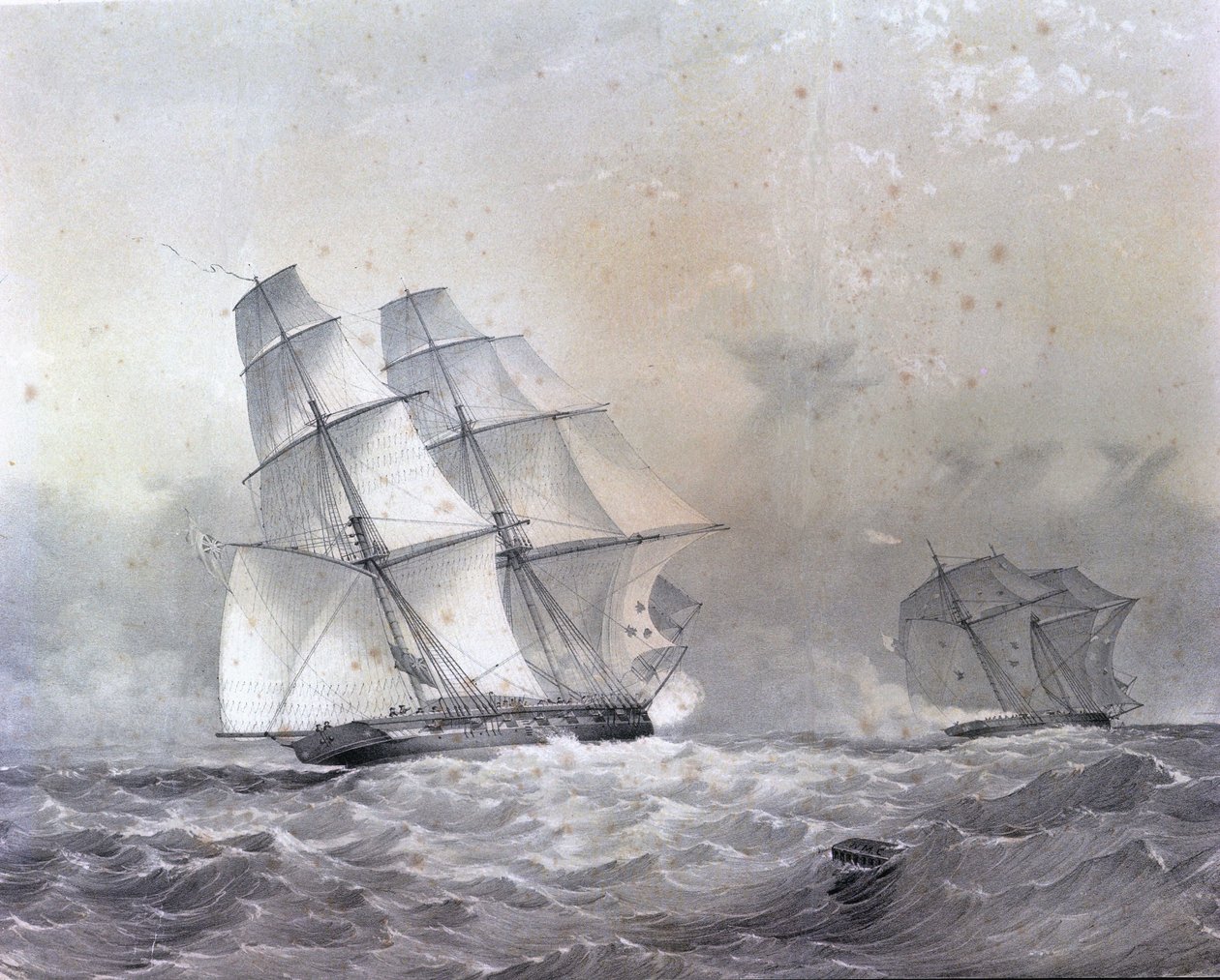 HMS Acorn brigantinen på 16 kanoner jagter Negrier Gabriel af Unknown artist