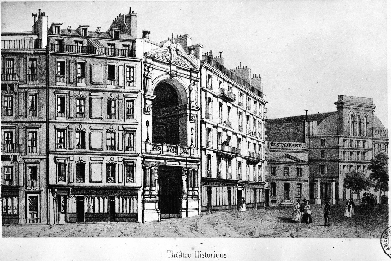 Det Historiske Teater i det 19. århundrede - gravering, Carnavalet.¿ af Unknown artist
