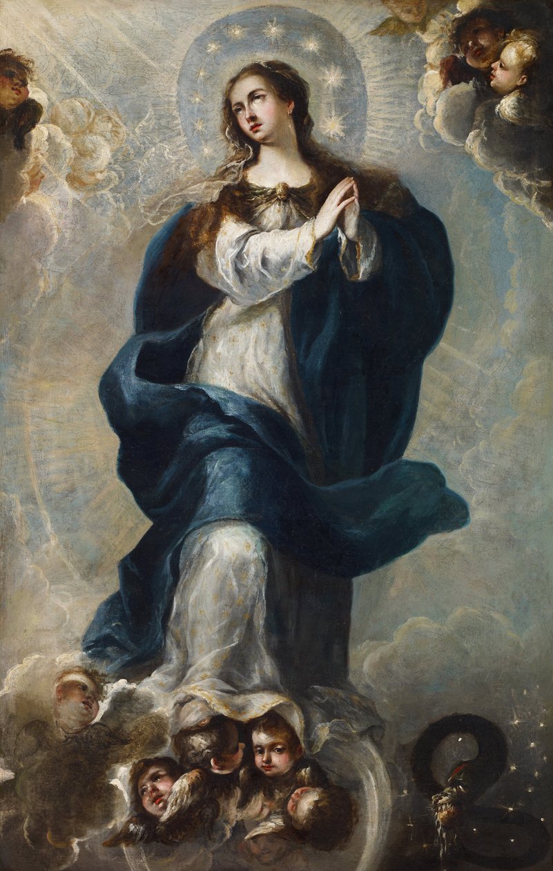 Den ubesmittede undfangelse - Anonym - Midten af det 17. århundrede. - Olie på lærred - 165x106,5 - Museo Carmen Thyssen, Malaga af Unknown artist