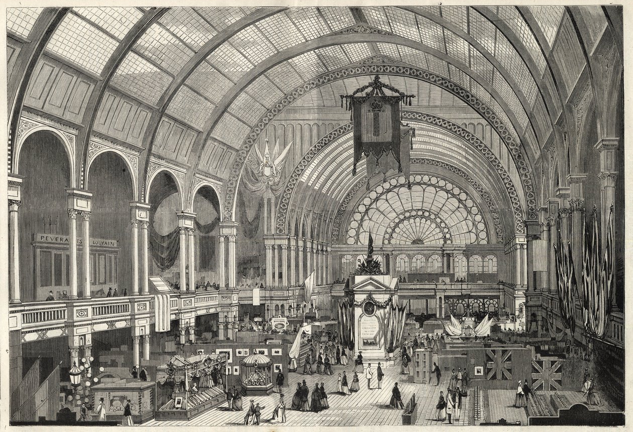 Den internationale udstilling i Amsterdam 1869 - Indvendig visning af det internationale udstillingspalads af Unknown artist