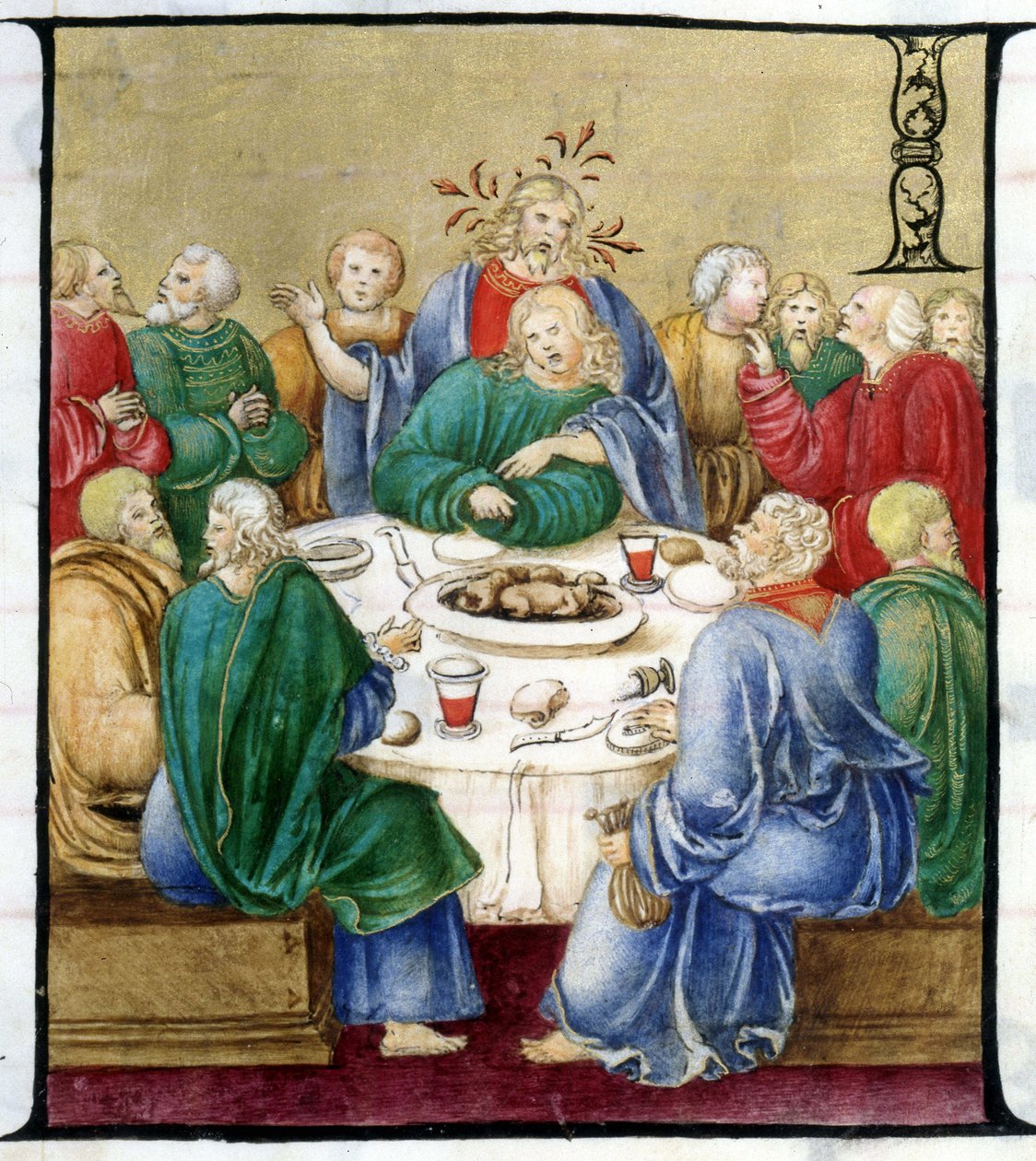 Den sidste nadver - efter et 1500-tals kor. Den kronede jomfru af Lodi kirke. af Unknown artist