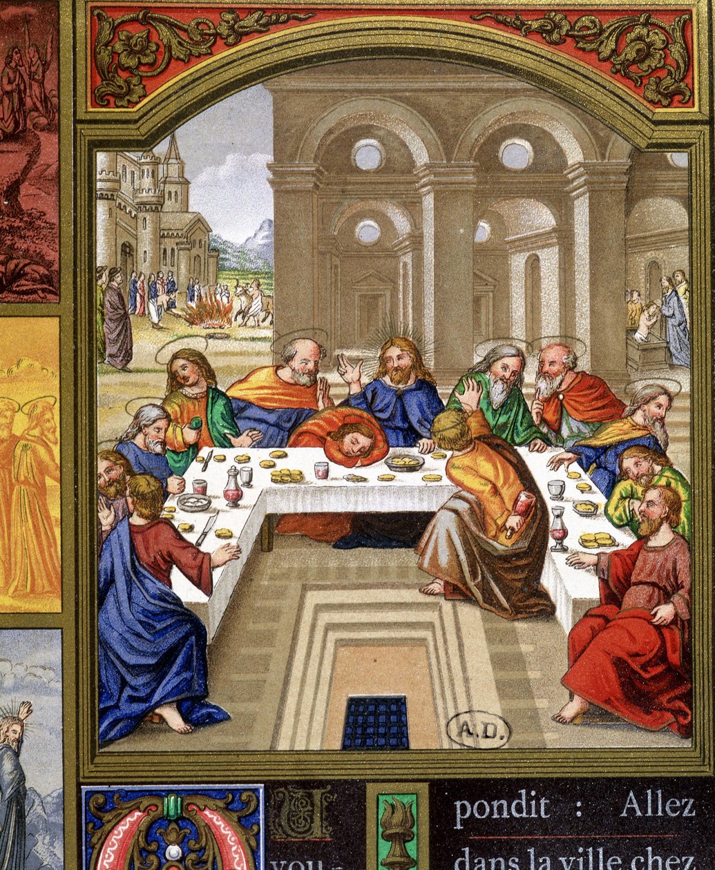 Den sidste nadver - repro af en italiensk dok. (n.d. v. 1500). af Unknown artist