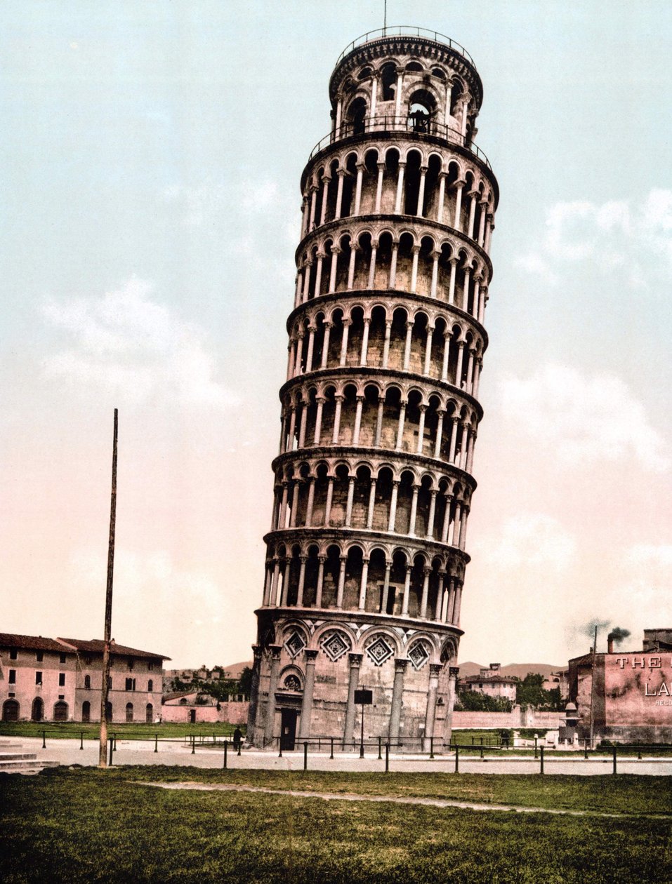 Det skæve tårn i Pisa. Stik fra slutningen af 1800-tallet. af Unknown artist