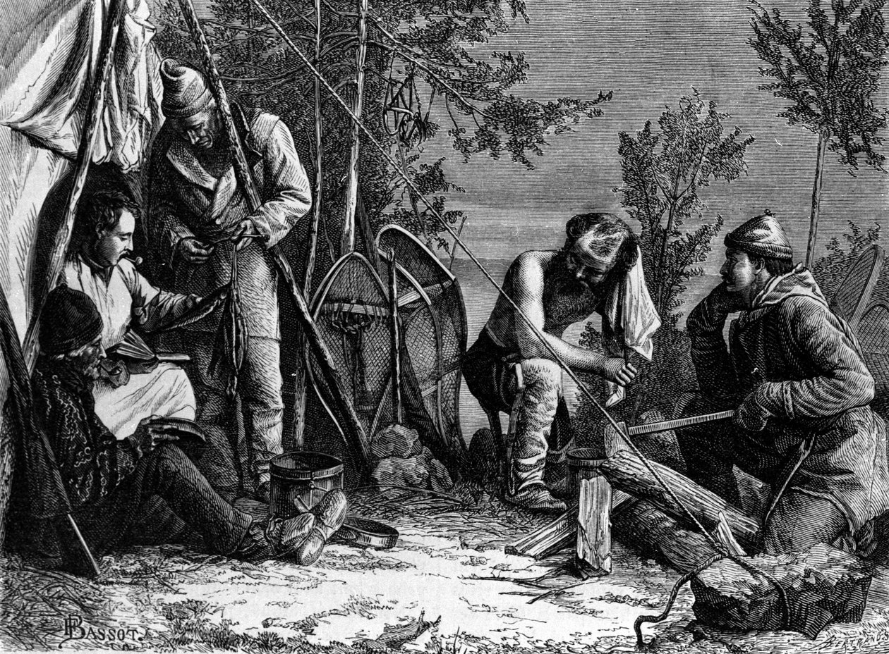 The Life of Trappers (Professional Hunters) i Canada: The Camp. af Unknown artist