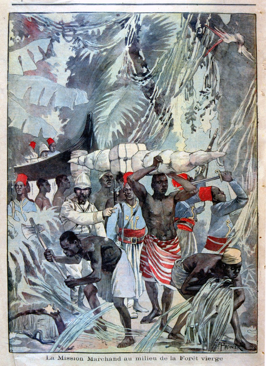 Marchand-missionen midt i den urskov - i "" Le Petit Journal"" af 28/05/1899 af Unknown artist