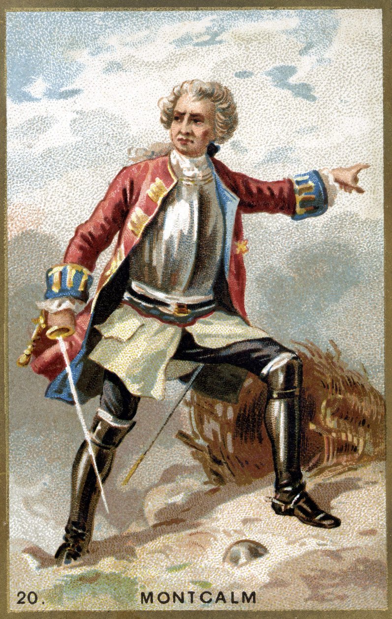 Markisen af Montcalm af Saint-Véran (1712 - 1759), fransk general. Kromolitografi af det 19. århundrede. af Unknown artist