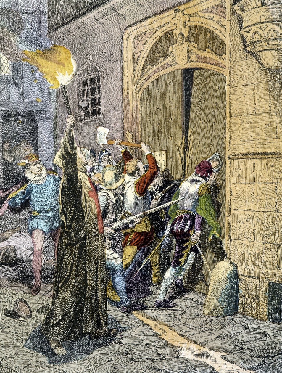 Massakren i Saint Barthelemy (1572) af Unknown artist