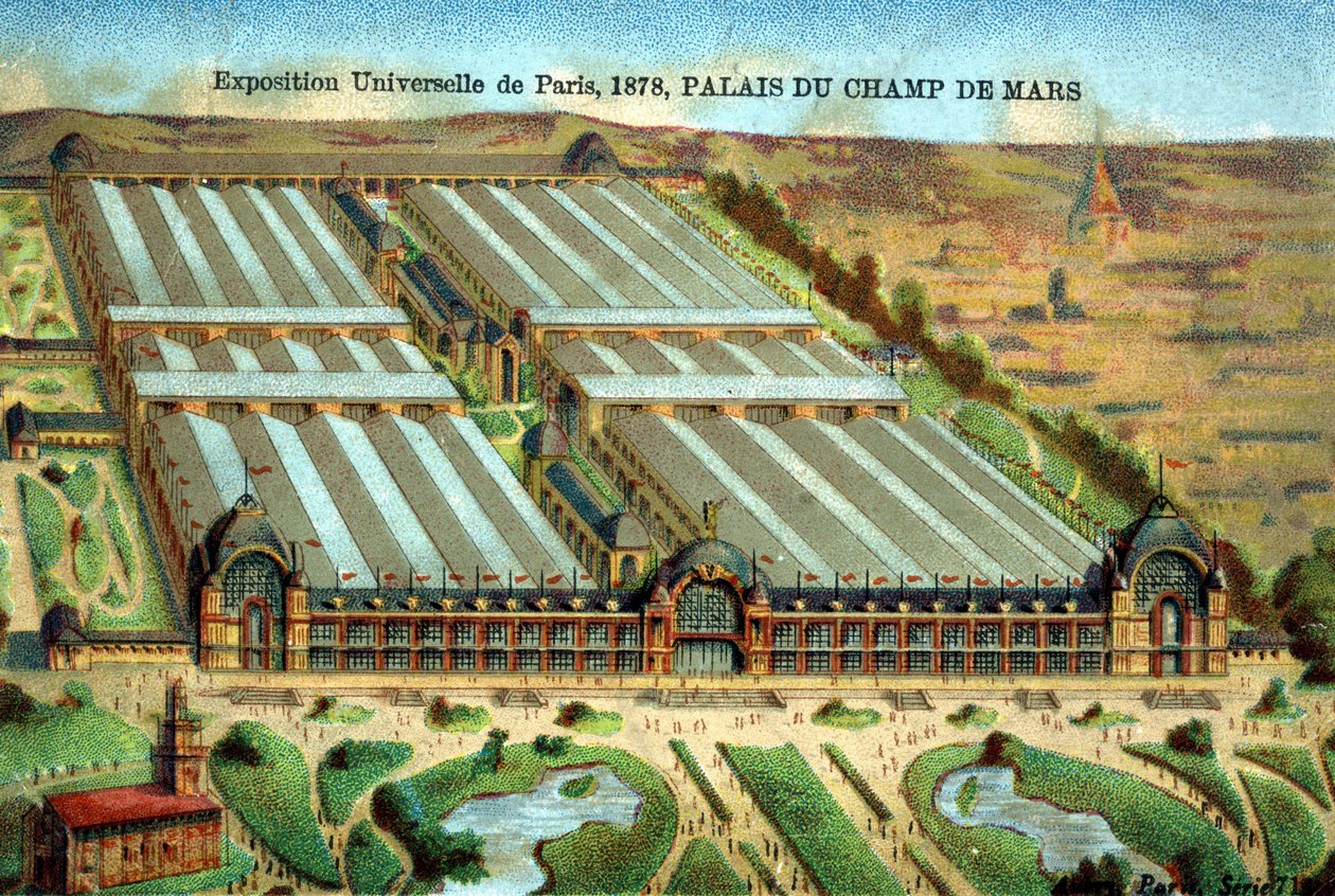 Palais du Champ de Mars ved den universelle udstilling i Paris i 1878 af Unknown artist
