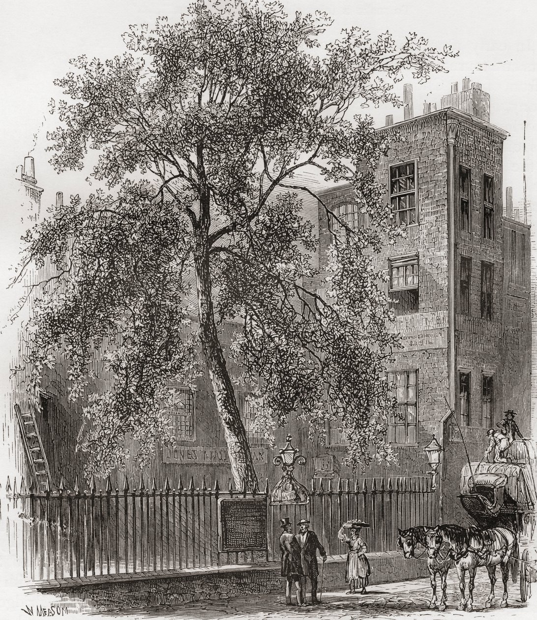 The Plane Tree, Wood Street, Cheapside, London, England i det 19. århundrede af Unknown artist