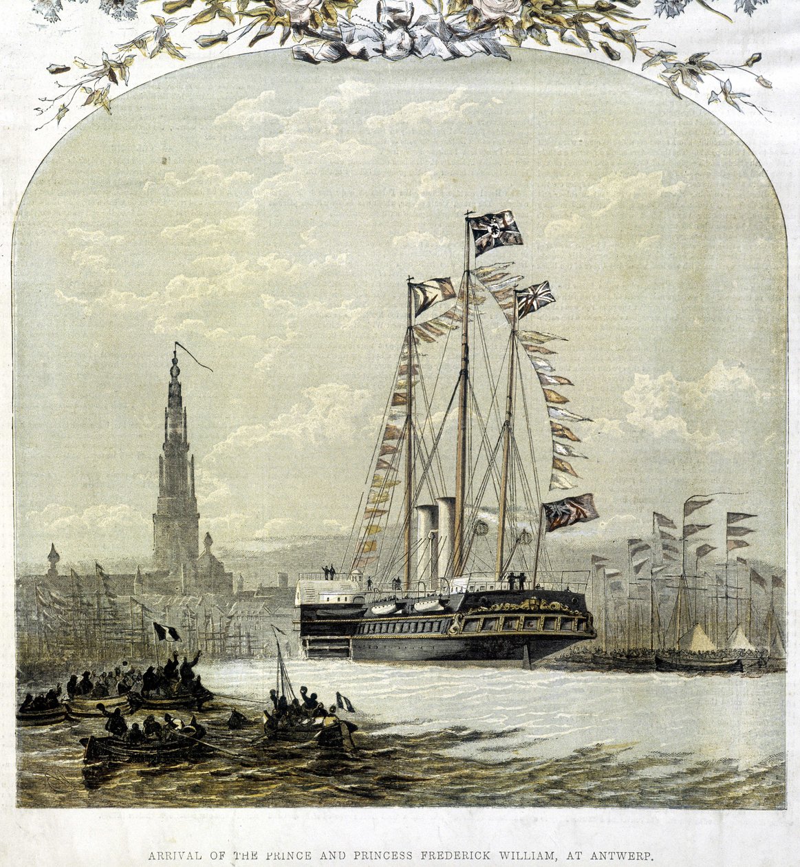 Havnen i Antwerpen i 1858 af Unknown artist