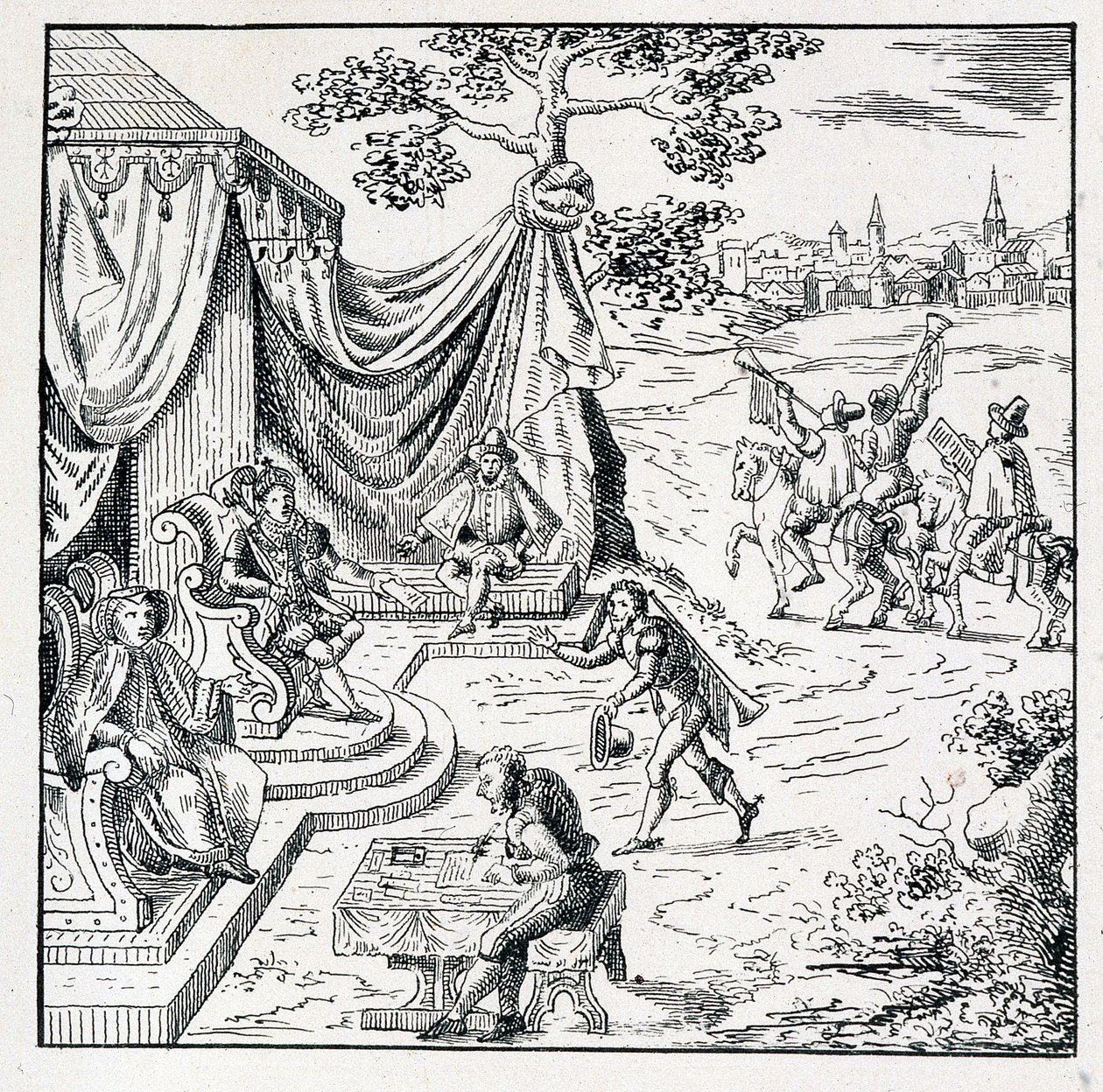 Prinsen af Condé fik fra Charles IX (1550-1574) en redigering, hvorved han tillod calvinisterne at udøve deres religion i kongeriget (Peace of St Germain underskrevet 08/08/1570) - i "" Samling af 39 figurer, der repræsenterer Frankrigs ulykker fra af Unknown artist