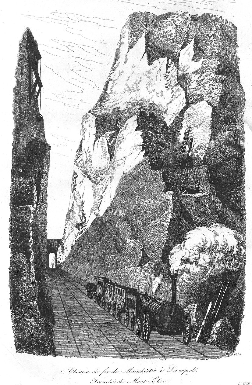 Jernbanen fra Liverpool til Manchester: The Trench of Mount Olive af Unknown artist