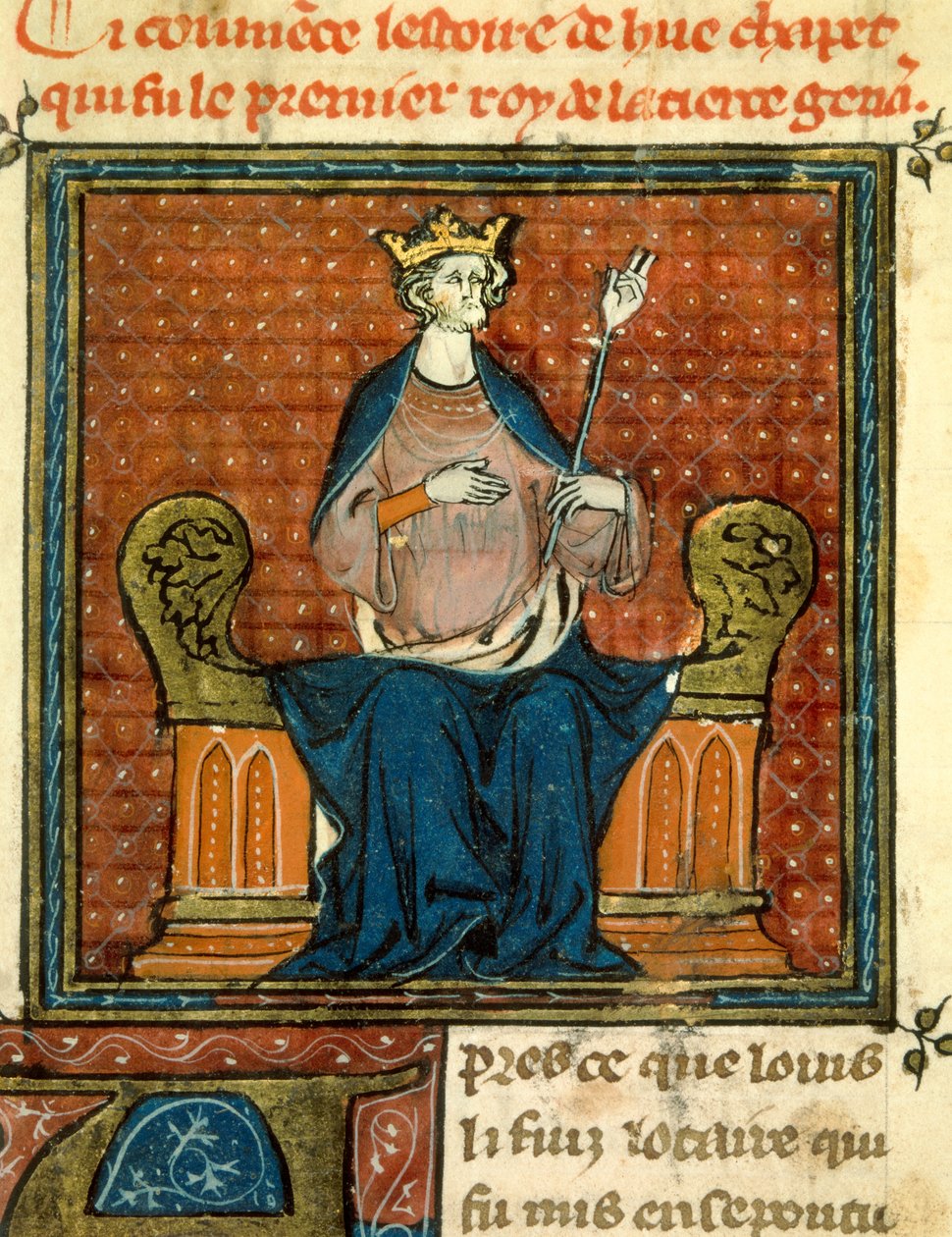 The Rite of Hugues Capet (941-996) i 988 Miniature fra et manuskript fra det 13. eller 14. århundrede. Paris, B.N. af Unknown artist