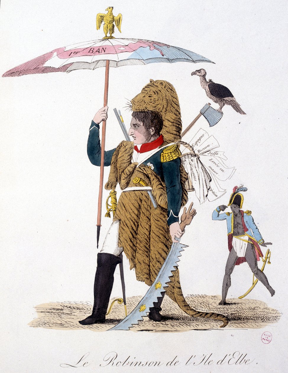 Robinson fra Elba Island - i "" Napoleon 1st, karikaturer, dummy-samling"", ca. 1814 af Unknown artist