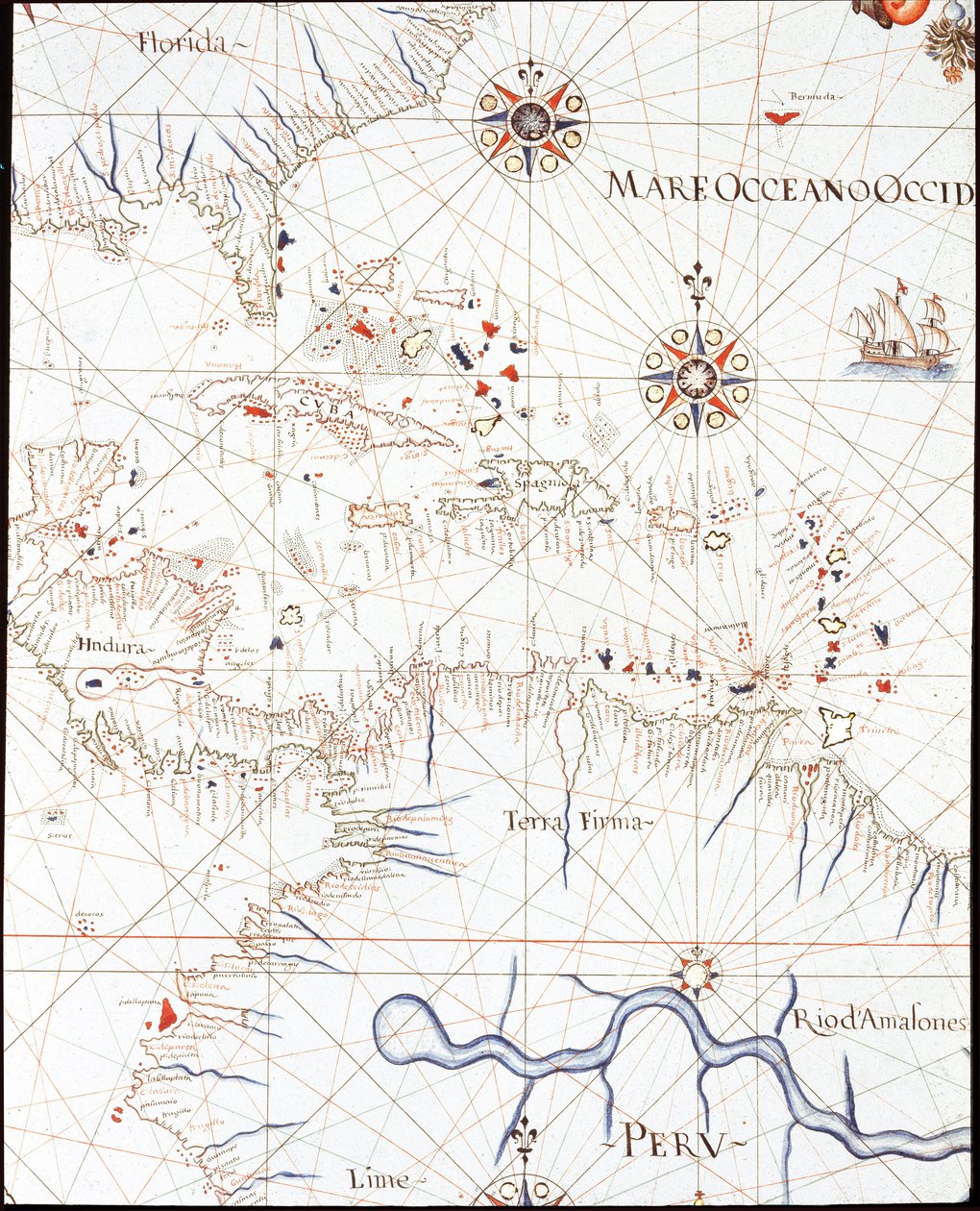 De Vestindiske Øer: Florida, Honduras, Cuba, Peru og Caribien af Unknown artist