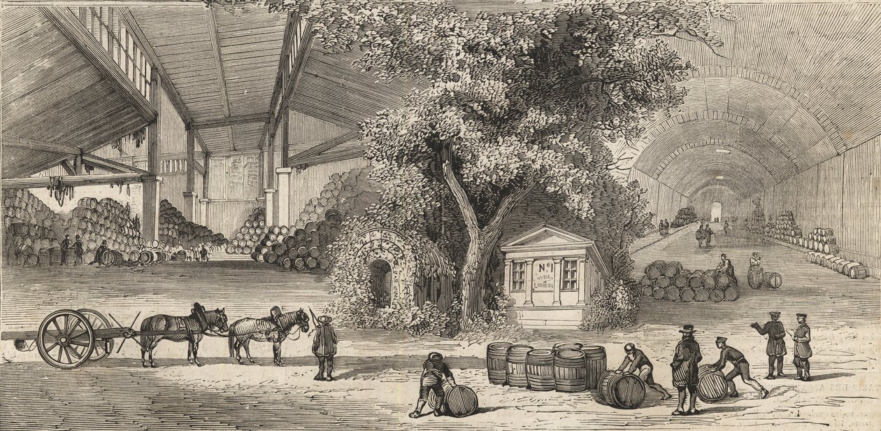 Vinlageret i Paris i 1861 - Huler - af Unknown artist