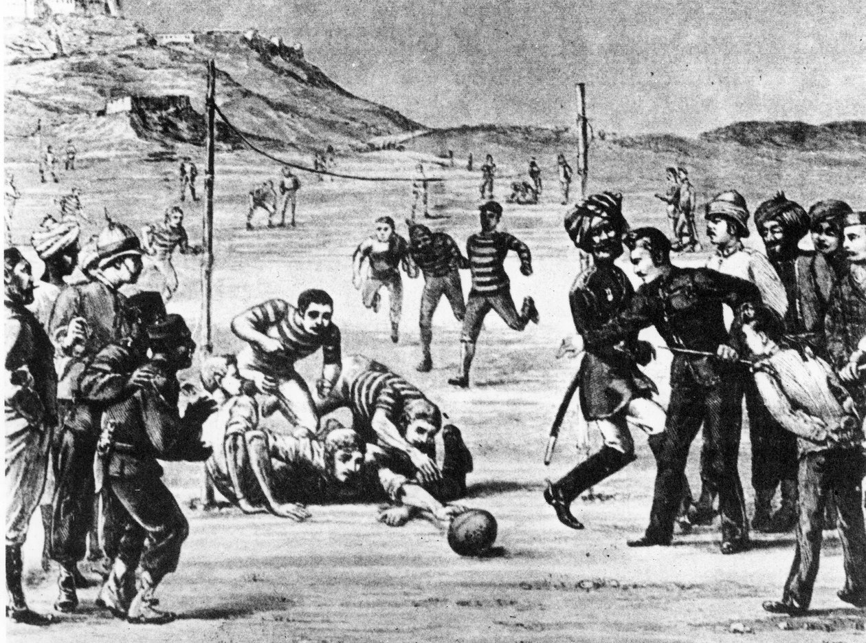 Indiens hær spiller fodbold af Unknown artist