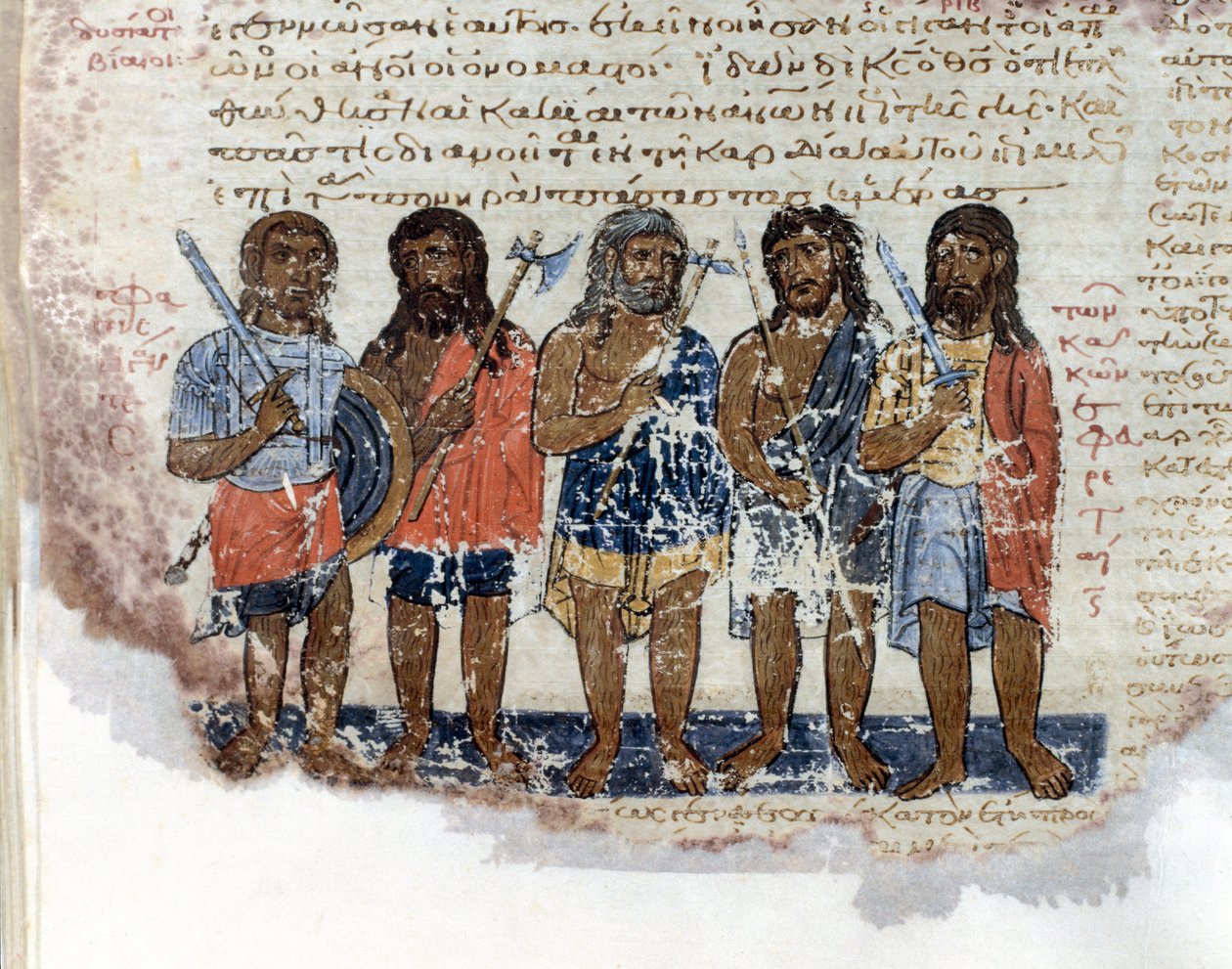 Hæren af Geants (Rephaim eller Nephilim), som blev slået af hæren af King David Miniature taget fra "Codex de l