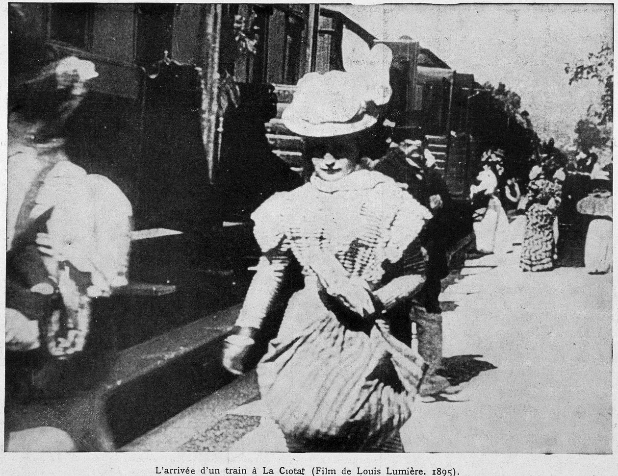 Ankomsten af et tog til La Ciotat station (første offentlige film af Louis Lumière (en af Lumiere-brødrene) af Unknown artist