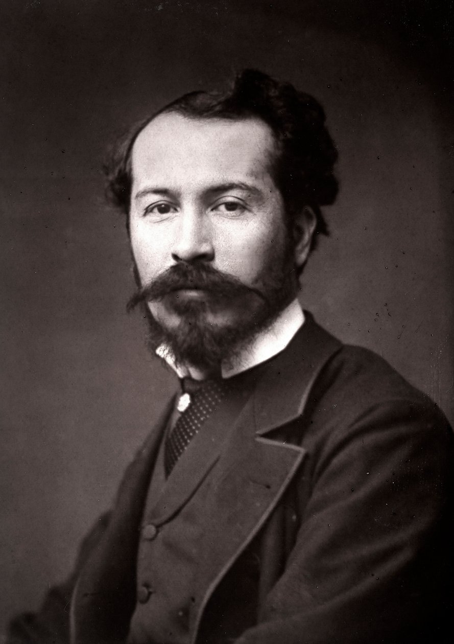 Kunstneren Edmond-Louis Dupain portrætteret i anledning af Salonen i Paris i 1883 af Unknown