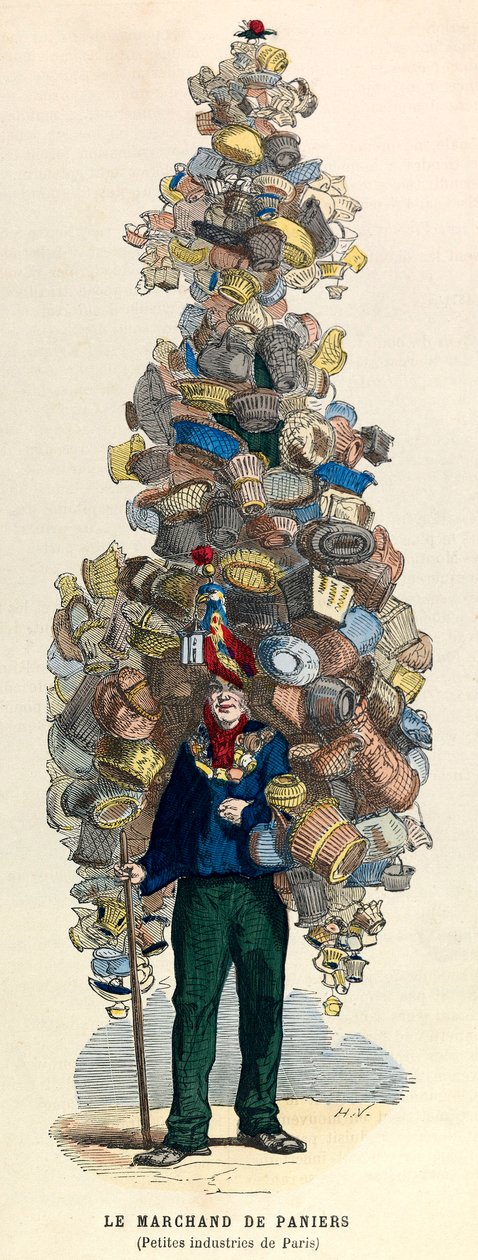 Kurvhandleren i Paris i 1800-tallet - privat samling af Unknown artist