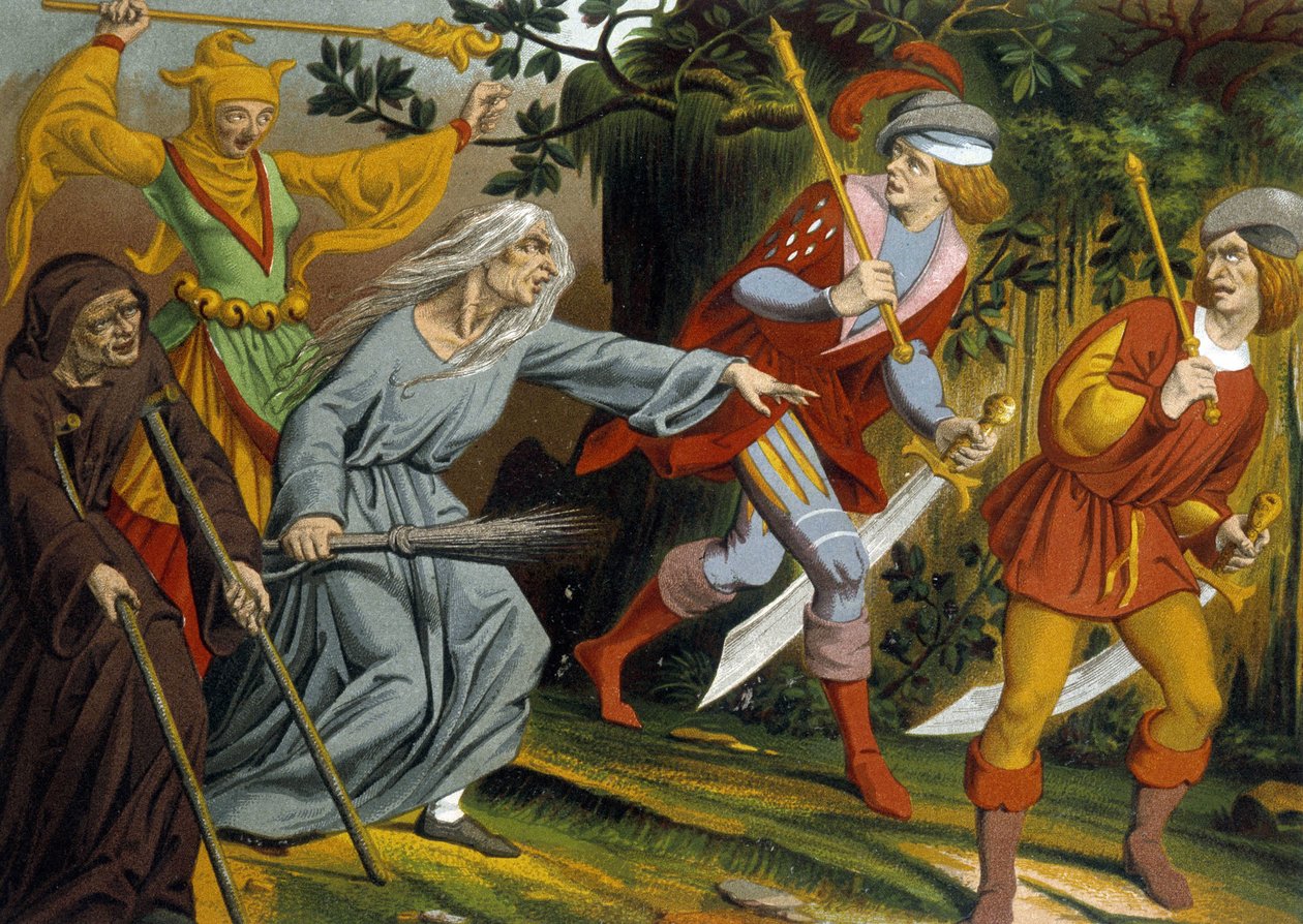 Tiggeren, den gale, heksen og våbensergenterne af Unknown artist