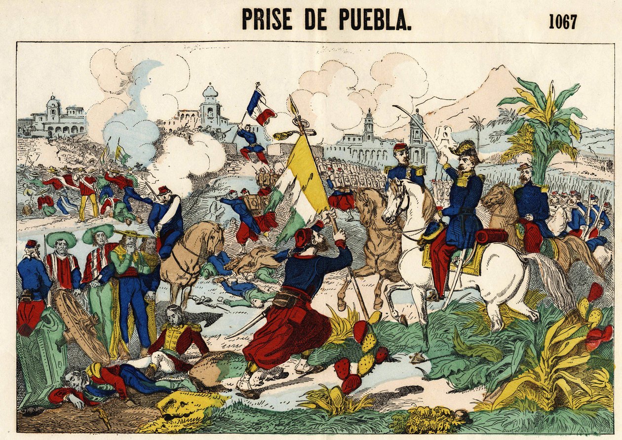 Indtagelsen af Puebla den 17. maj af Unknown artist