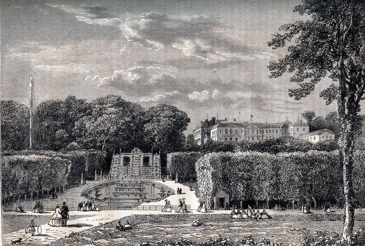 Slottet og parken Saint Cloud (Saint-Cloud) i 1867 af Unknown artist